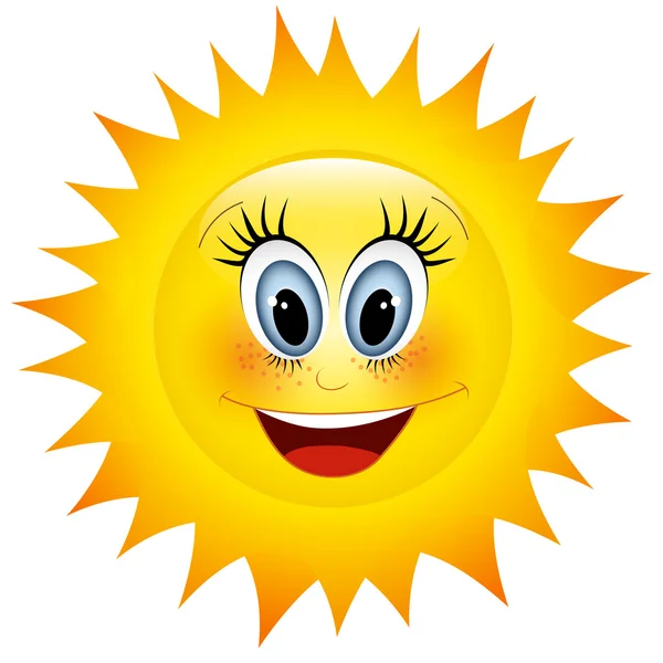 Sonriente sol — Vector de stock