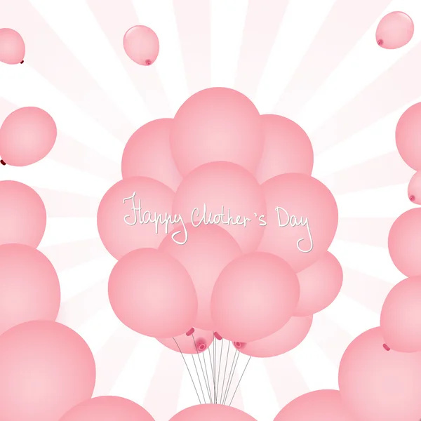 Ballons roses de la fête des mères — Image vectorielle