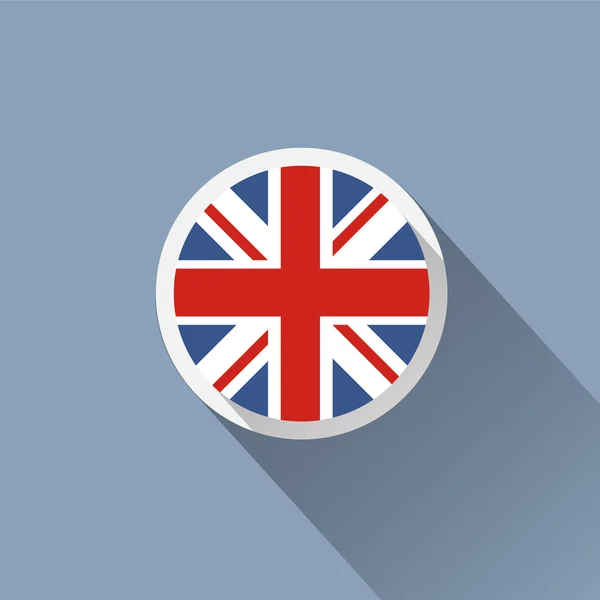 Bandera del Reino Unido Botón icono — Vector de stock