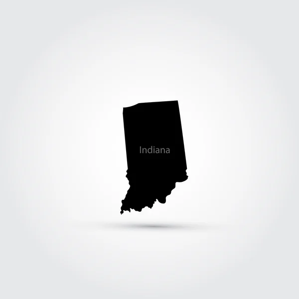 Carte de l'État américain de l'Indiana — Image vectorielle