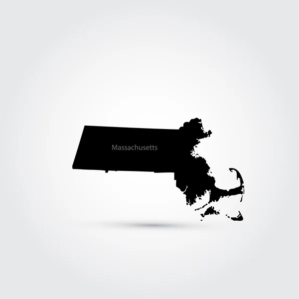 Mapa del estado de Massachusetts — Archivo Imágenes Vectoriales