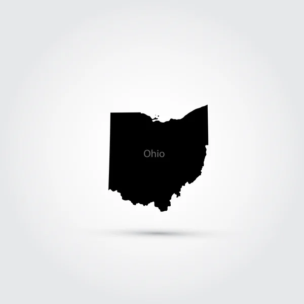Karta över amerikanska delstaten ohio — Stock vektor