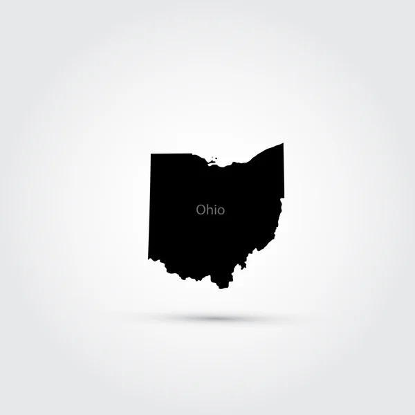 Mapa do estado norte-americano de Ohio — Vetor de Stock