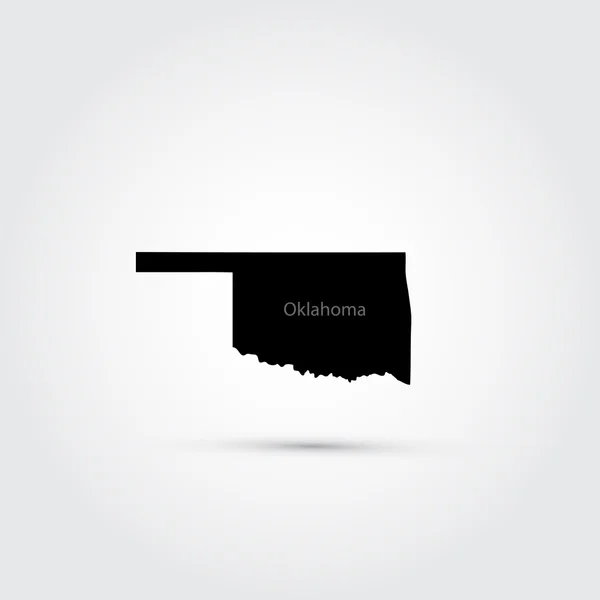 Map of the U.S. state of Oklahoma — Stock Vector