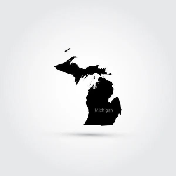 Mapa do estado americano de Michigan —  Vetores de Stock
