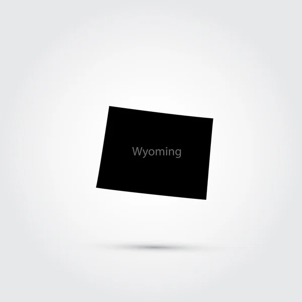 Estado dos EUA no mapa dos EUA Wyoming —  Vetores de Stock