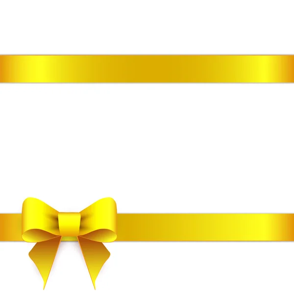 Yellow ribbon bow horizontal border — Stock Vector