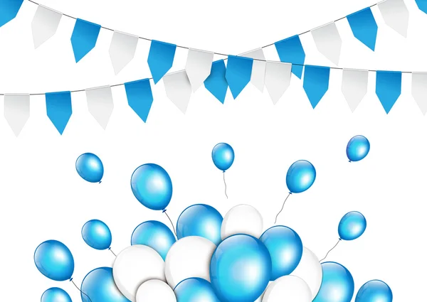 Globos con guirnaldas de papel en colores tradicionales de Baviera — Vector de stock