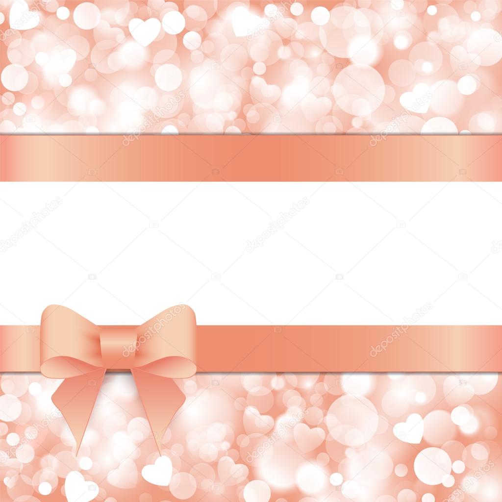 Shiny pink background with bow