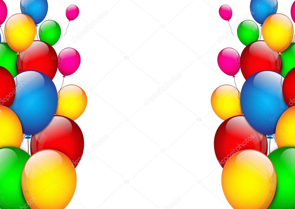 Birthday background with color balloons