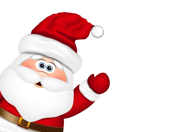 Santa Claus mirar desde el lado — Vector de stock