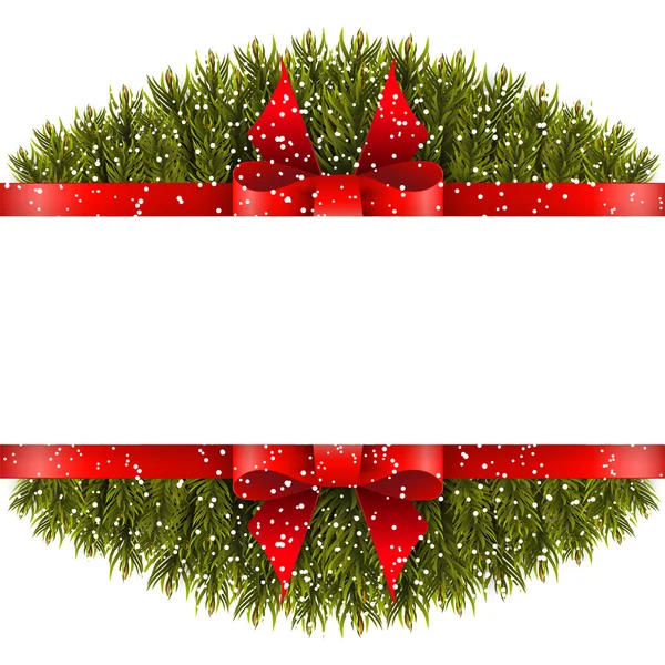 Christmas border with bow — Stock Vector