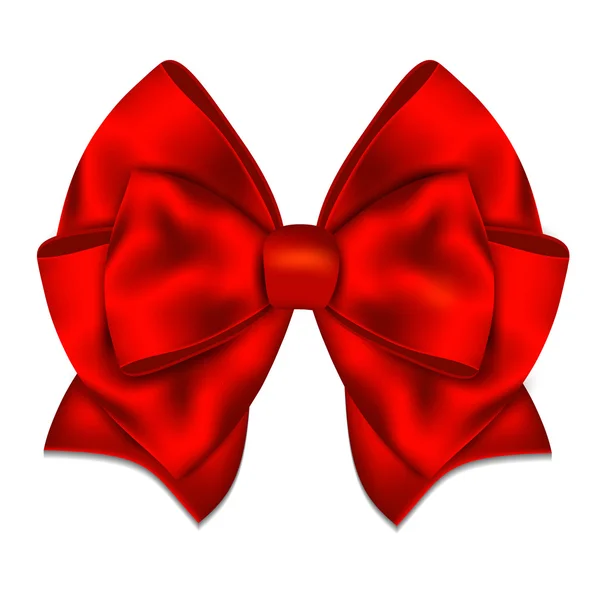 Realistic red bow isolated on white background — Stock Vector