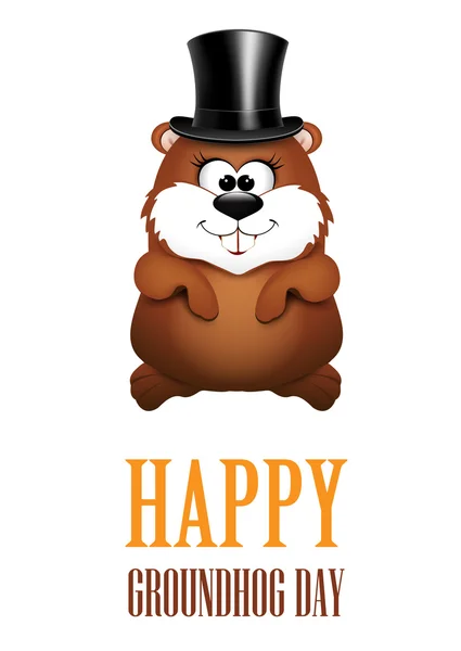 Feliz día de la marmota tarjetas de felicitación . — Vector de stock