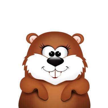 Groundhog day. Marmot on white background. clipart