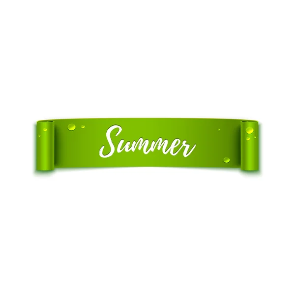 Sommertext auf grünem Band — Stockvektor