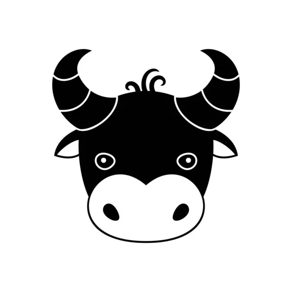 Bull Head Symbool Van Het Chinese Nieuwjaar Vectorillustratie — Stockvector