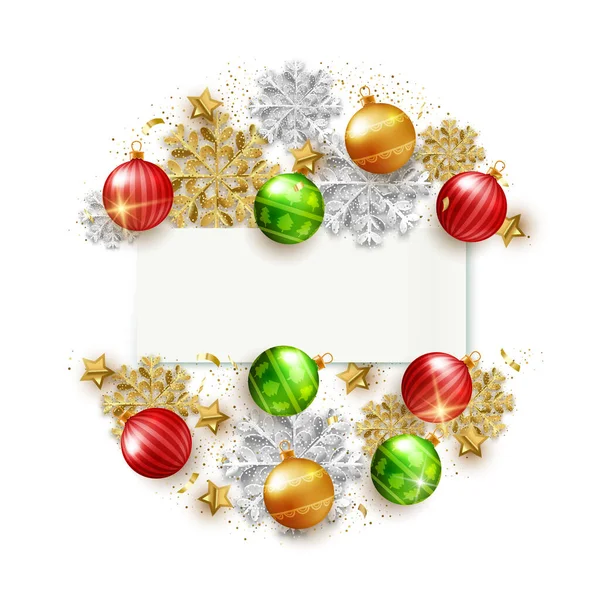 Karácsonyi Üres Sablon Üzenet Dekoratív Elemek Vektor Illusztráció Jogdíjmentes Stock Illusztrációk