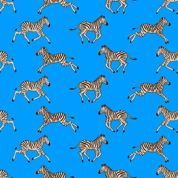 Padrão sem costura com zebras. — Vetor de Stock