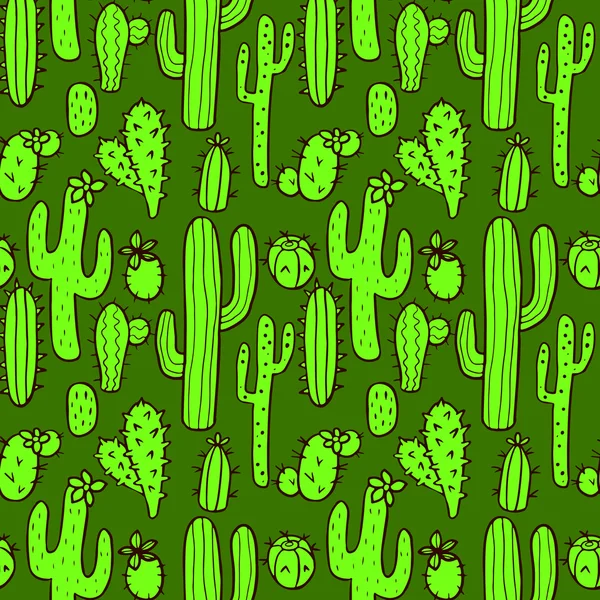 Seamless pattern with cactus — Stock Vector