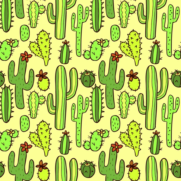 Seamless pattern with cactus — Stock Vector