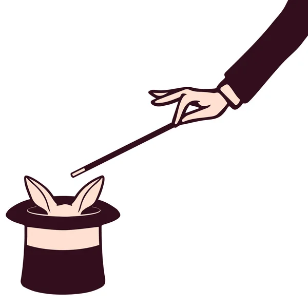 Magician's hand performing a magic trick — Stock Vector