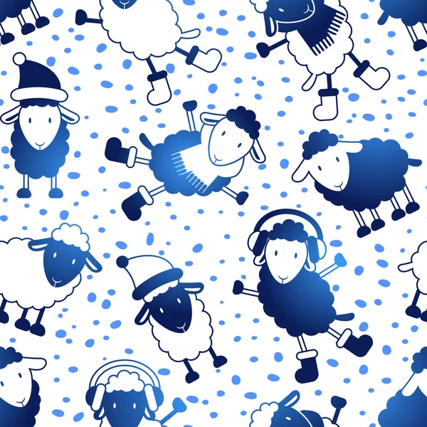 Sheep in winter clothes. — Stock Vector