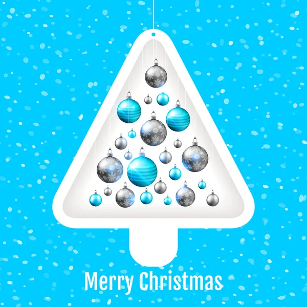 Christmas baubles briefkaart — Stockvector
