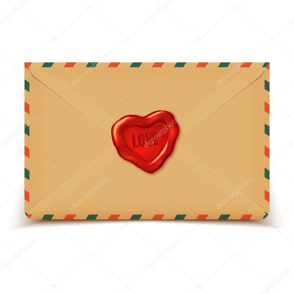Envelope with wax heart