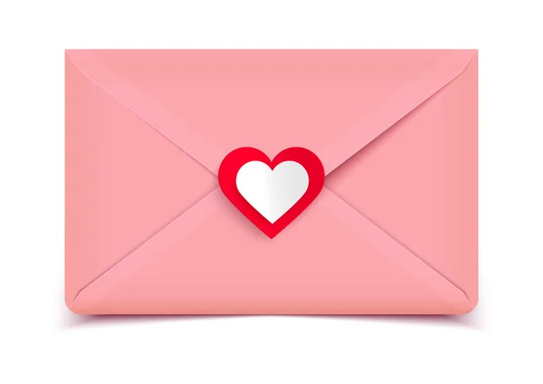 Roze valentine envelop — Stockvector