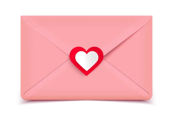 Envelope rosa Valentine — Vetor de Stock