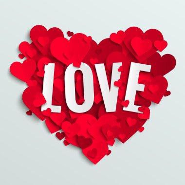 Sevgililer günü kalpleri kartpostal