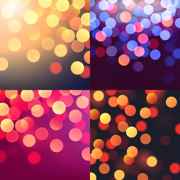 Lumières bokeh colorées floues — Image vectorielle