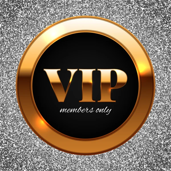 Ícone VIP de prata e ouro — Vetor de Stock
