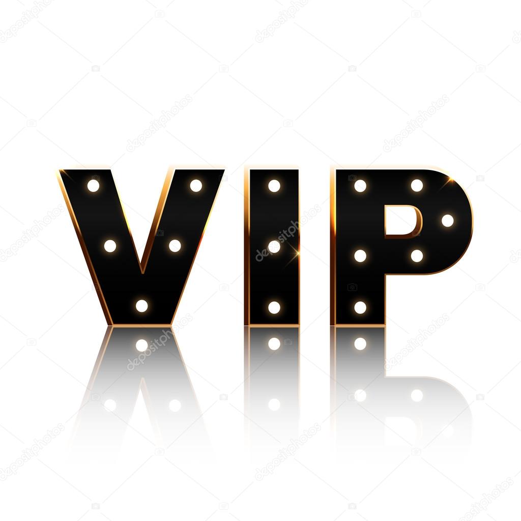Vip text on white background