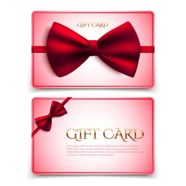 hediye kartları ile kırmızı yay