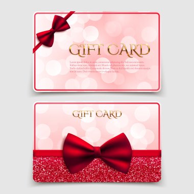 hediye kartları ile kırmızı yay
