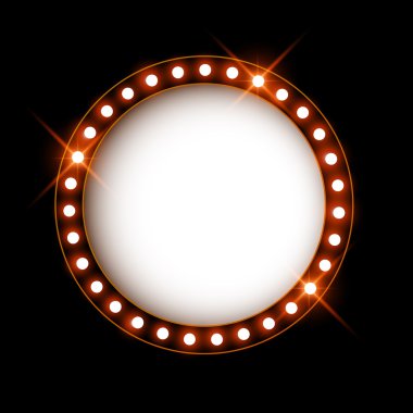 Parlak ışık ile boş tabela