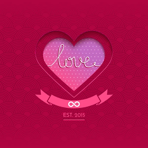 Valentine  card with heart — Stock Vector