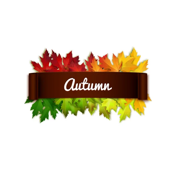 Φθινοπωρινή κάρτα με φύλλα — Διανυσματικό Αρχείο