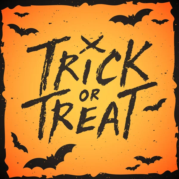 Trick or treat handgeschreven tekst — Stockvector