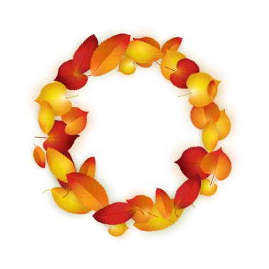 sonbahar yapraklı yuvarlak çerçeve