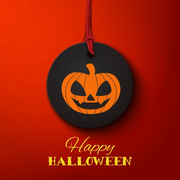 Tarjeta de halloween feliz con calabaza — Vector de stock