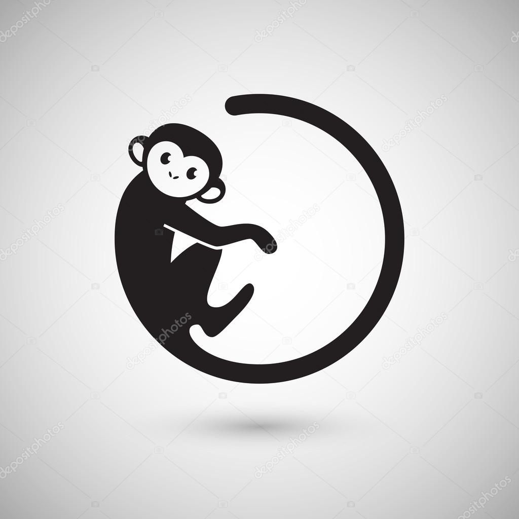 monkey logo in a shape of circle