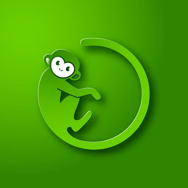 Logo scimmia a forma di cerchio — Vettoriale Stock