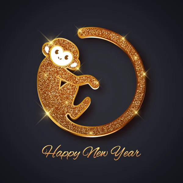 Nový rok třpytky opice designu — Stockový vektor