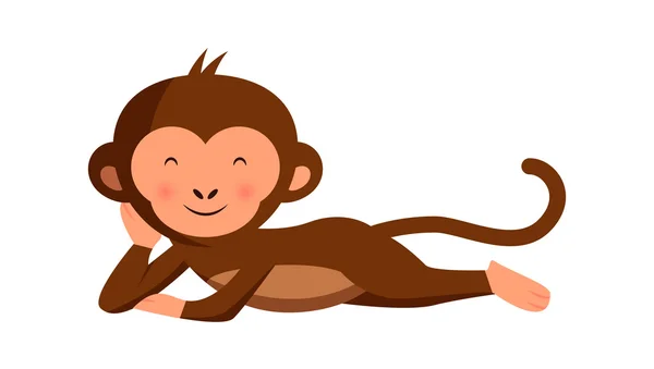 Cute funny monkey relaxing — Stock Vector