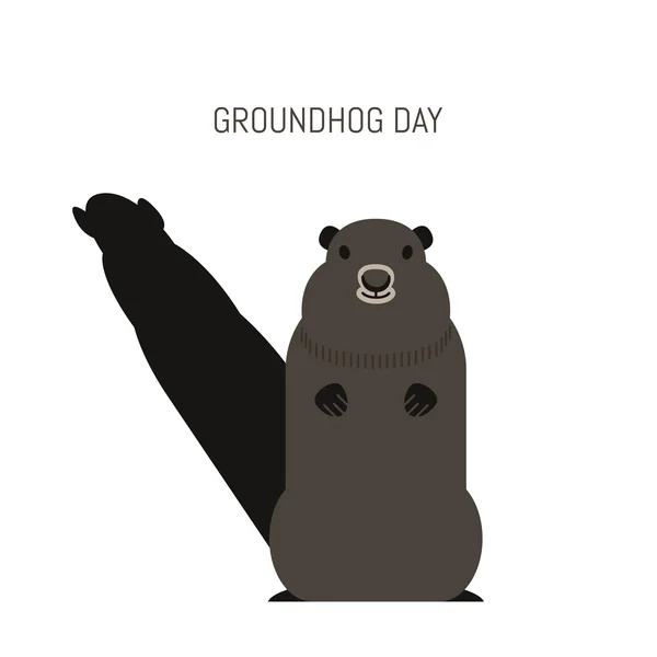 Schattig groundhog vergadering — Stockvector