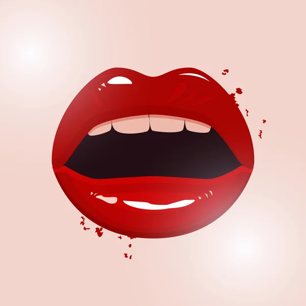 Banner de festa com lábios femininos — Vetor de Stock