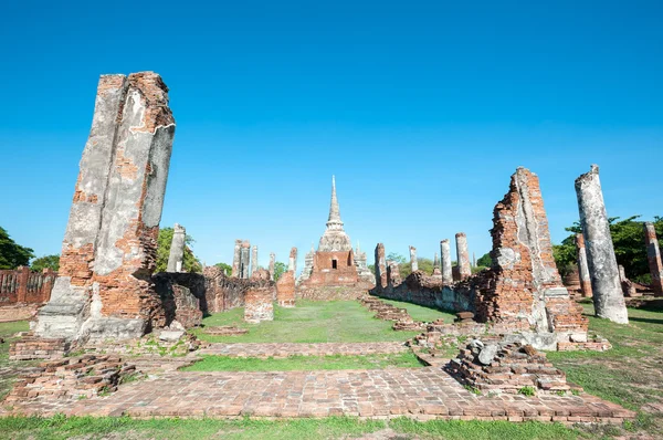 Rovine dell'ex sala di preghiera principale a Wat Phra Si Sanphet, Ayutthaya, Thailandia — Foto Stock